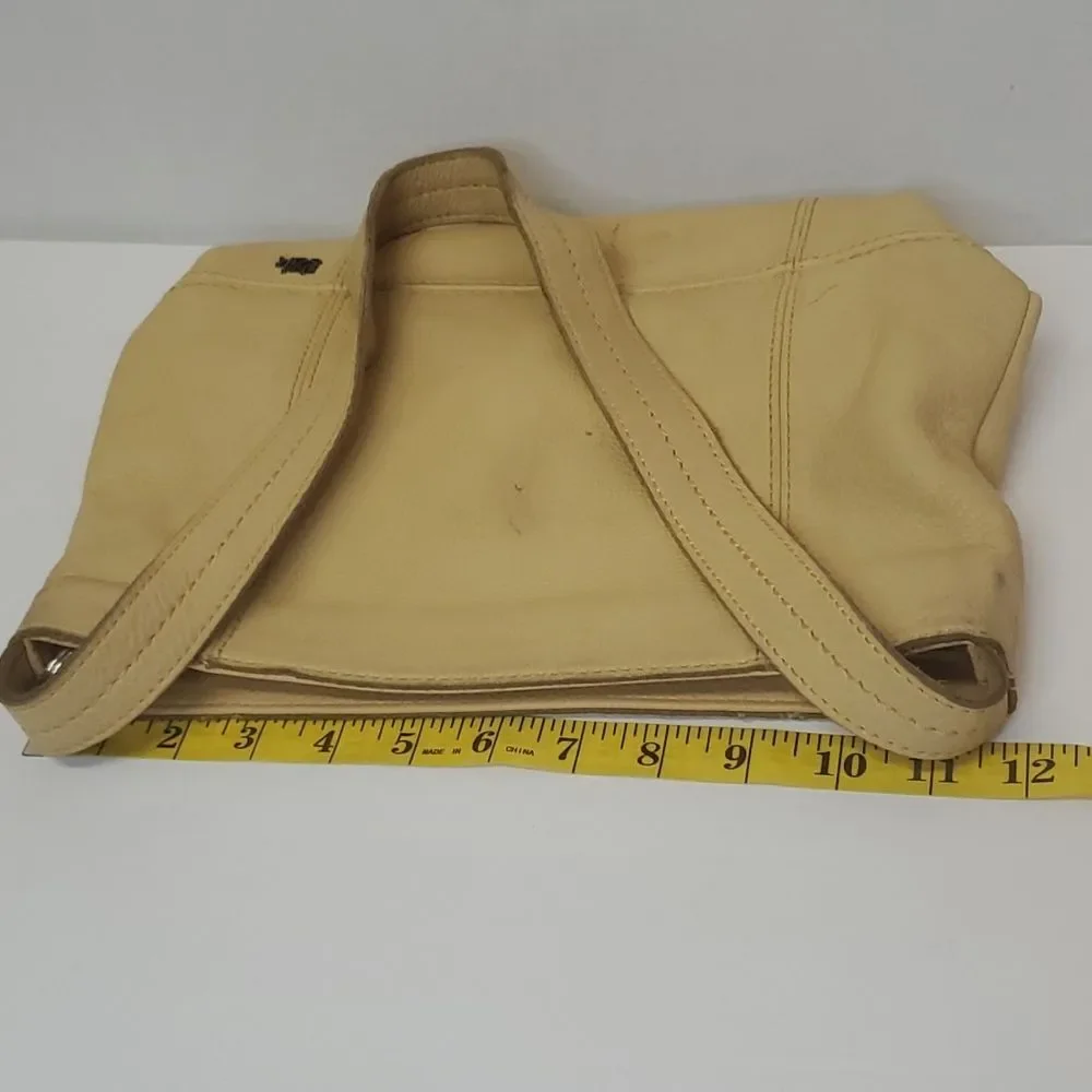The Sak De Young Yellow Pebble Leather Hobo Shoulder Bag Top Zip